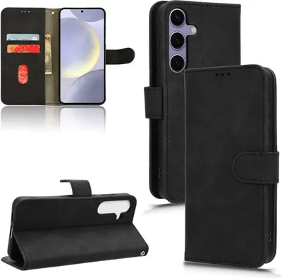 Produktbild von König Design Hülle kompatibel mit Samsung Galaxy S24 FE Kunstleder Handyhülle - Handy Case Schwarz