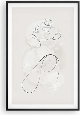 Produktbild von Gerahmtes Poster - Schwarzer Rahmen - Frau eins Linie - 61x91,5 cm - Wand Bild - Wanddeko - Wandbilder - Kunstposter - Wandposter - Bilderrahmen - Bilder - Kunstdruck Wanddekoration - P2BPA61x91-4576