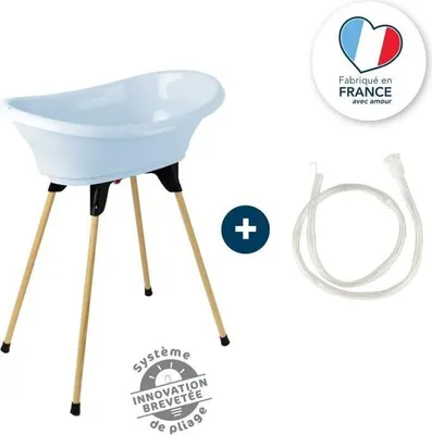 Obrázok produktu pre Detská vaňa, Thermobaby VASCO 3 v 1, Fleur Bleue, 800 x 500 x 270 mm, s podstavcom a odtokovou hadicou