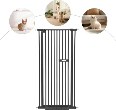 Produktbild von Haustiergitter - Ausziehbare freistehende Absperrung - Ohne Bohren - Für Tür & Treppe - Für kleine Hunde und Katzen - Schwarz