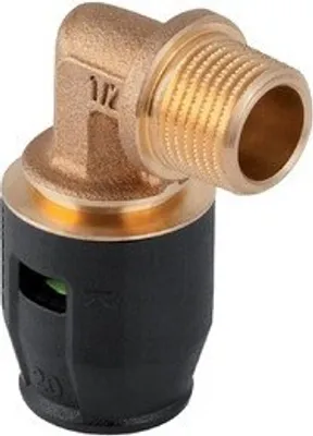 Produktbild von GEBERIT PushFit Bogen 90 ° Rotguss 20 mm x 1/2 Zoll AG 651.241.00.1