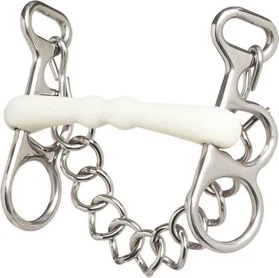 Produktbild von Zilco Postkandare  - weiße Stange mit kleinen Ringen 11,5cm