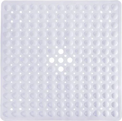 Obrázok produktu pre Protiskluzová kúpeľňová rohož, bez obsahu BPA, vhodná do práčky, 53 x 53 cm, biela
