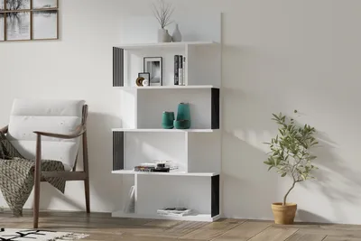 Immagine prodotto di Skye Decor, Alex - White, libreria, bianca, 100 % MELAMINE COATED SLIPBOARD, 80 x 21,8 x 160 cm