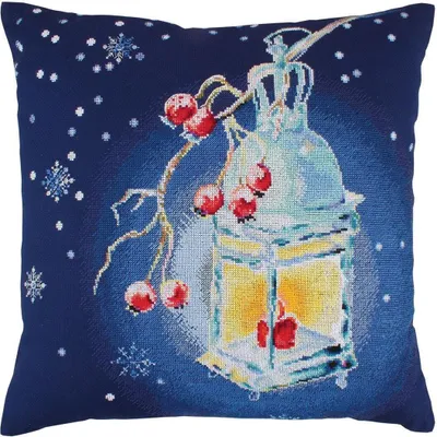 Produktbild von RTO Kreuzstichkissen "Weihnachtslicht" CU013, Zählmuster, 40x40 cm