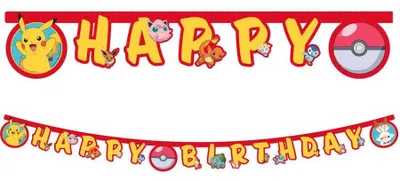 Produktbild von Pokémon-Geburtstagsbanner aus Papier, 2 m, 1 Stück