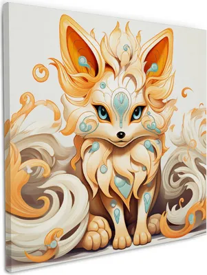 Produktbild von Wallario Premium Leinwandbild Geheimnisvoller Fuchs in Größe 50 x 50 cm
