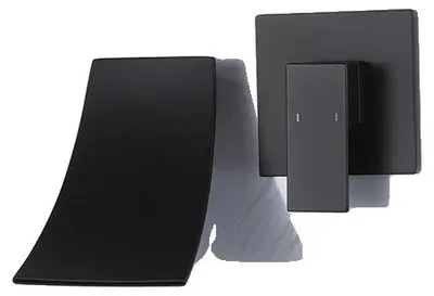 Produktbild von Wandmontierte Waschbeckenarmatur, Wasserfallauslauf, Einhebelsteuerung, Schwarz B