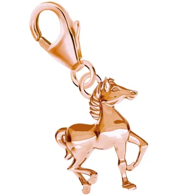Pferd Charm Anhänger I Echtschmuck für alle Pferdeliebhaber I Rosegold