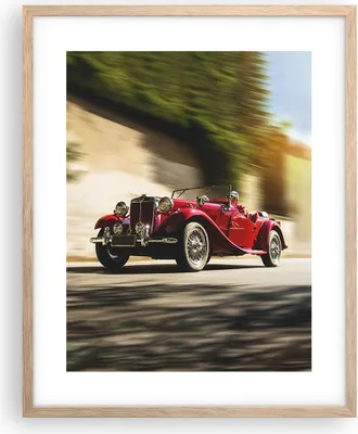 Produktbild von Gerahmtes Poster - Rahmen in heller Eiche - Mg Rot Auto - 40x50 cm - Wand Bild - Wanddeko - Wandbilder - Kunstposter - Wandposter - Bilderrahmen - Bilder - Kunstdruck - Wandbild - P2NPA40x50-4364