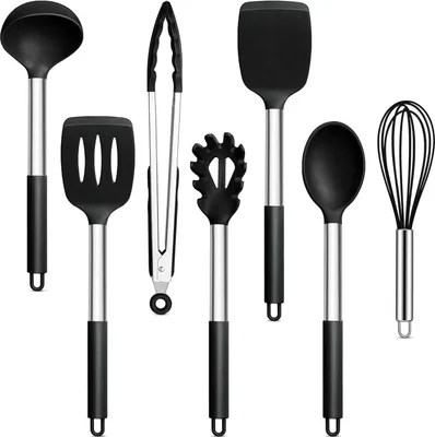 Produktbild von Joyfair 7-teiliges Silikon Küchenutensilien Set Schwarz