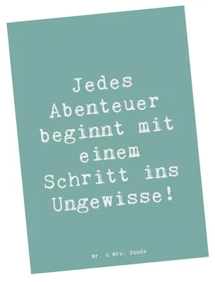 Produktbild von Mr. & Mrs. Panda Postkarte Spruch Ungewissheit akzeptieren - Meeresbrise - Geschenk, Vertrauen, Mutig sein, Inspiration, Zuversicht, Ansichtskarten, Ansichtskarte, Trost
