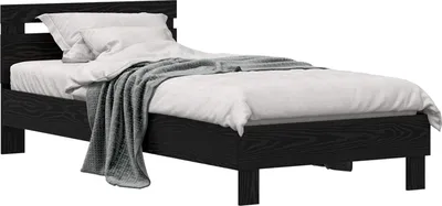 Zdjęcie produktu dla vidaXL Rama łóżka Czarny Wygląd dębu 98,5 x 200 cm Materiał drewnopochodny