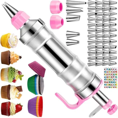Image de Kit de décoration de gâteaux professionnel comprenant 48 embouts