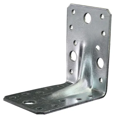 Produktbild von GAH Winkelverbinder, Lochplattenwinkel mit Sicke, Rippe, Steg, sendzimirverzinkt, 90 x 90 x 65 mm, Stärke: 3 mm