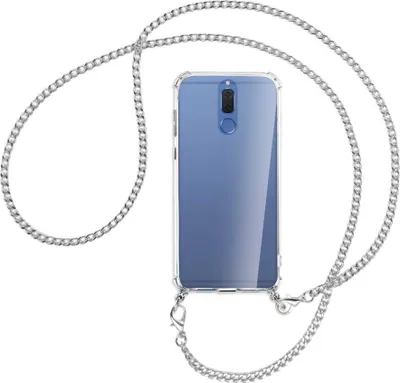 Produktbild von Handykette Backcover-Schutzhülle mit Band (Metall silberfarben) für Huawei Mate 10 Lite / G10 - silberfarbene Kette