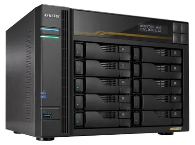 Image de Asustor Lockerstor 10 Gen3 AS6810T NAS 10 Baies AMD Ryzen Quad-Core 2.3 GHz 16GB ECC DDR5 4x M.2 NVMe 2x 5GbE 2x 10GbE USB4 Sans Disques