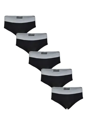 Image de Coton MAX Slips Men Lot de 5 Noir L Maxte