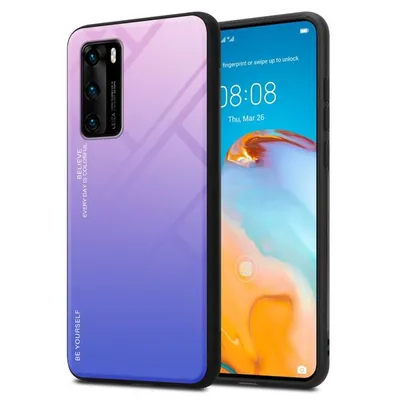 Immagine prodotto di Cadorabo custodia per Huawei P40 custodia protettiva in nero custodia per telefono cellulare custodia TPU custodia cover vetro temperato