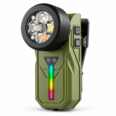 Produktbild von Mini LED Taschenlampe mit Clip, wiederaufladbare Stirnlampe mit Bewegungssensor, USB-C, Magnetclip, 600 Lumen, für Outdoor Camping