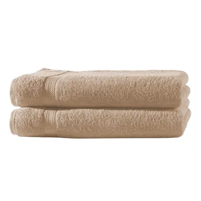 Produktbild von 2er Set Frottee Handtücher Elegance 50x100 cm 100% Baumwolle 500 gsm Handtuch beige
