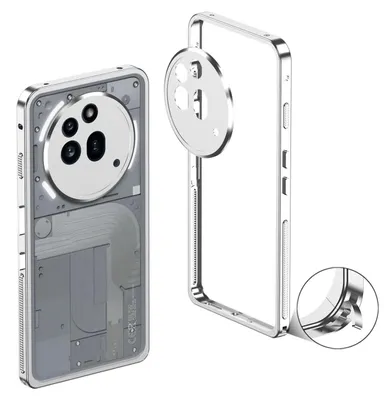 Produktbild von Für Nothing Phone 3a Pro Metallrahmen Wärmeableitung Kamera Schutz Hülle Silber