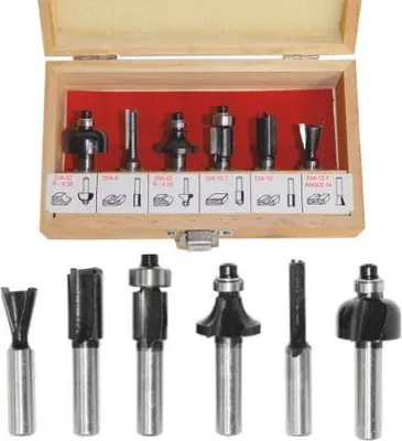 Immagine prodotto di Awtools, set di 6 frese per legno Elem. Gambo 8Mm