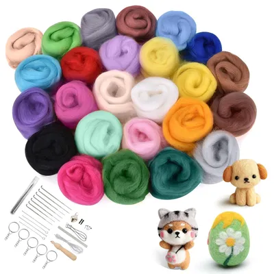 Imagen del producto de Kit de inicio para fieltro de aguja – 25 colores, ideal para principiantes