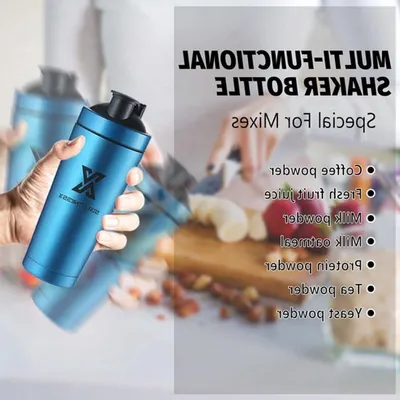 Fitness Shaker 700 ml RVS Protein Shaker - Mit Ball, ideal für Smoothies und Eiweißgetränke