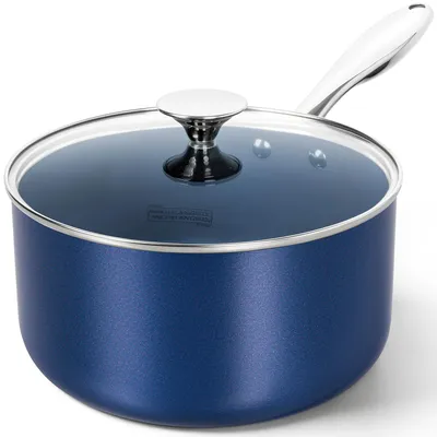Productafbeelding van MICHELANGELO Steelpan, 3,8 liter, keramische antiaanbaklaag, blauw