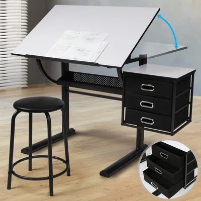 Obrázek produktu pro MIADOMODO Psací stůl s taburetem, 90 x 75,5 x 60 cm