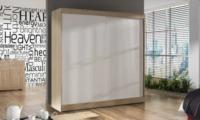 Produktbild von Geräumiger Kleiderschrank 200 BULAN X, Eiche Sonoma mit weißen Türen
