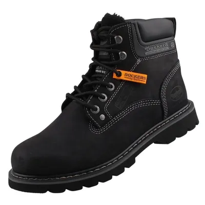 A black Dockers by Gerli boot is shown against a white background.