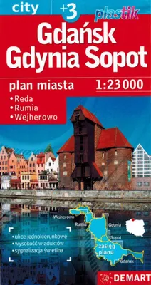 Immagine prodotto di Danzica Gdynia Sopot +3 Pianta della città 1:23 000