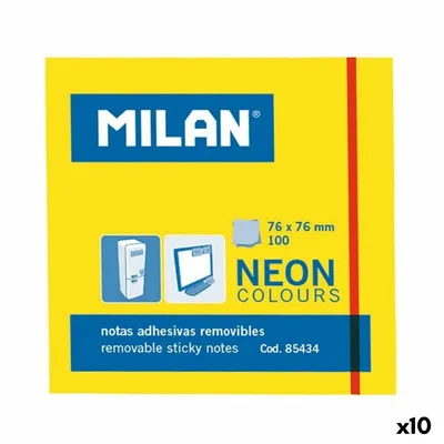 Obrázok produktu pre Samolepiace bločky Milan 76 x 76 mm žltá 10 ks