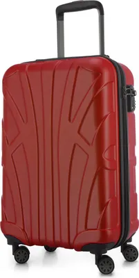 A red suitcase on a white background.