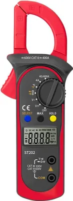 Produktbild von Digitales Zangenamperemeter, Multimeter und Voltmeter mit automatischer Bereichswahl, Spannungsprüfer, Wechselstrom-, Widerstands-, Durchgangs- und Diodenprüfer