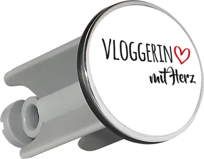 Produktbild von Huuraa Waschbeckenstöpsel Vloggerin mit Herz 4cm höhenverstellbar Abflussstopfen Geschenkidee