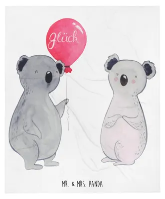 Produktbild von Mr. & Mrs. Panda Winterdecke Koala Luftballon - Weiß - Geschenk, Decke, Geburtstag, Sofaüberwurf, Party, Tagesdecke, Bettüberwurf, Bettdecke, Wohndecke