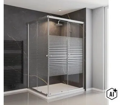 Produktbild von SCHULTE Eckeinstieg Sunny ExpressPlus mit Gleittür/Schiebetür 80 - 100 x 100 - 120 cm x 180 cm Profil silber Glasdekor Q