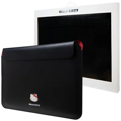 Produktbild von Hello Kitty PolyurethanMetall Logo Laptop Hülle 14" - Schwarz