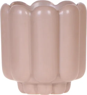 Produktbild von Retro - Ziertopf Sand Ø9cm - Runder Übertopf mit Rillenstruktur - Blumentopf im