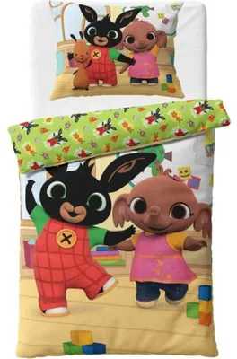 Produktbild von Bettwäsche „Häschen Bing und Sula im Kindergarten“ 140x200, 70x90 cm