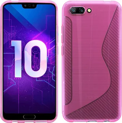 Produktbild von Honor 10 Handy Silikon Schutzhülle Cover Case Schwarz Pink