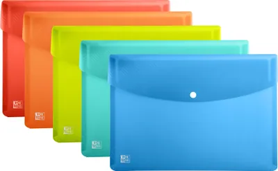Produktbild von Oxford Dokumententasche A4, 5 Farben, 5 Stück, transparent