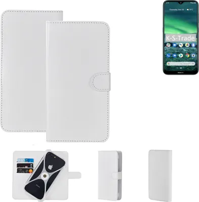 Produktbild von K-S-Trade Handy Hülle Schutz Hülle kompatibel mit Nokia 2.3 Cover Case Bookstyle Bumper weiß 1x