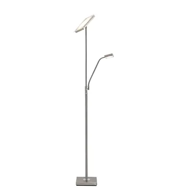 Produktbild von Lindby LED-Stehleuchte Sumani, eckig, nickel, Höhe 180cm