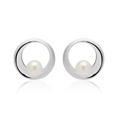 Produktbild von Kreis Ohrstecker 925er Silber Perlen