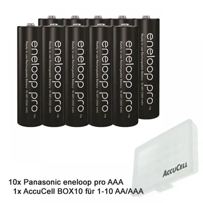 Zdjęcie produktu dla Panasonic eneloop Pro, gotowy do użycia akumulator Ni-MH, AAA Micro, min. 930 mAh, 500 ladezyklen z AccuSafe