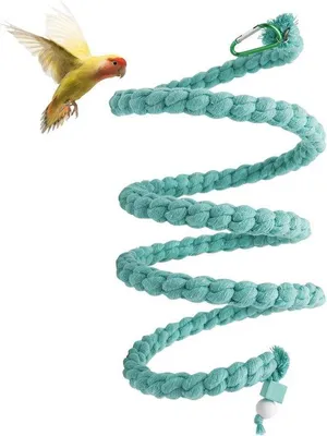 Produktbild von Famanu Vogelspielzeug Spiraltau Blau 150 cm - Für kleine bis große Vögel
